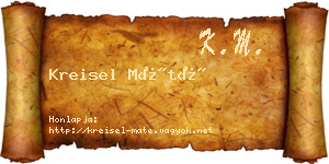 Kreisel Máté névjegykártya